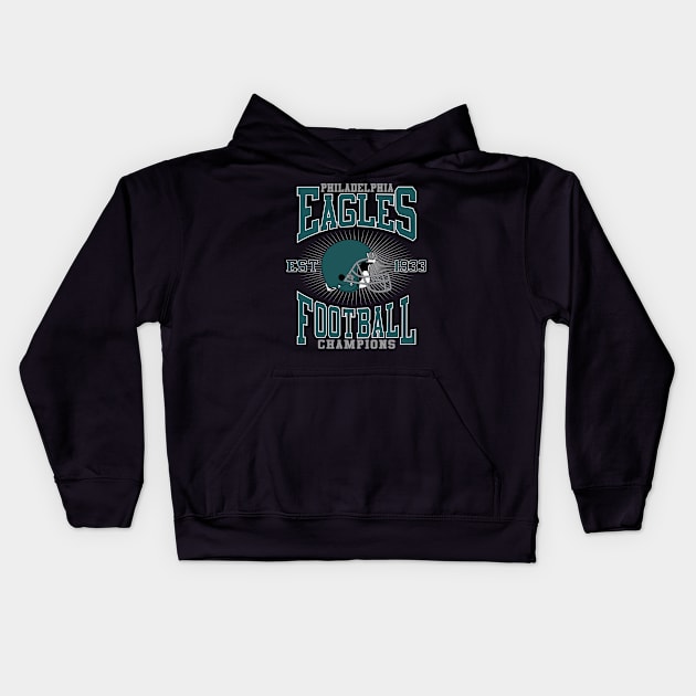 Philadelphia Eagles Football Champions Kids Hoodie by genzzz72